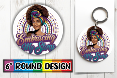 Cheerful Car Coaster Circle Style, Black Woman Product Image 1