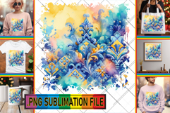 Unique TSHIRT Gift Ideas PNG, Watercolor Pattern Product Image 1
