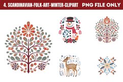 Scandinavian Folk Art Winter Clipart PNG Product Image 1