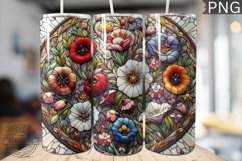 Embroidered Flowers Tumbler Wrap - High Quality 300 Dpi Product Image 1