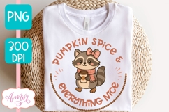 Pumpkin Spice and Everything Nice PNG, Cute Fall Raccoon PNG Product Image 4
