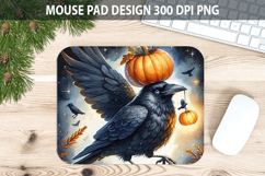 Watercolor Crow Mouse Pad Sublimation - Animal PNG Design Product Image 1