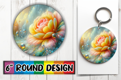 Radiant Car Coaster Circle PNG, 3D Flower Product Image 1