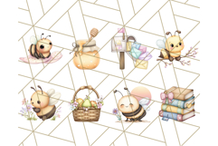 Adorable Bee Clipart PNG, Cute Bees and Accessories PNG Product Image 9