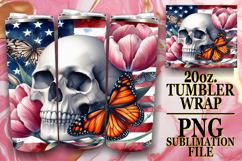 LUMINOUS DREAMS 20oz TUMBLER WRAP, Skull USA Product Image 1
