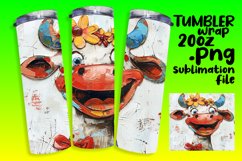 Amusing Farm Cow Watercolor Tumbler Wrap - 20oz Product Image 1