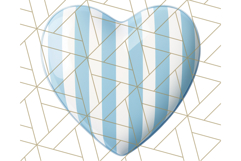 Pastel Puffy Patterned Hearts Clipart PNG, 3D Look Heart Png Product Image 5
