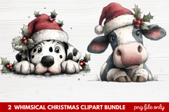 Whimsical Christmas Clipart | Cute Festive Holiday PNG Product Image 1