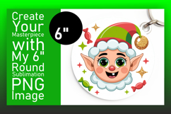 Dynamic Round Design PNG Keychain , Cute Christmas Product Image 1