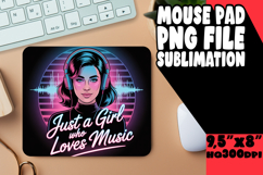 Bright MOUSE PAD Sublimation Style, Just A Girl Product Image 1