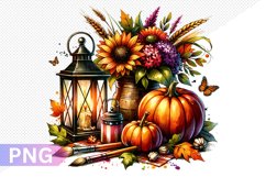 Autumn Harvest Pumpkin Sublimation - Pumpkin Clipart Design Product Image 1