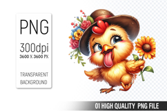 Cute Chicken, Animal Sublimation Clipart PNG Product Image 1