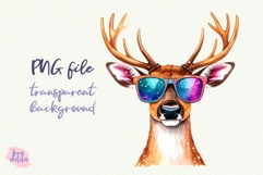 Disco Reindeer Clipart Groovy Disco Christmas PNG Product Image 1