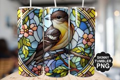 Eastern Phoebe Single Bird Stained Glass - Tumble Design Product Image 1