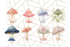Dreamy Patterned Mushroom Clipart PNG, Forest Elements Png Product Image 9