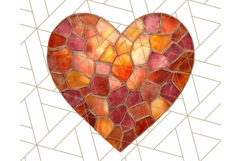 Stained Glass Heart PNG Clipart in Pastel and Bright Colors Product Image 5