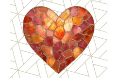 Stained Glass Heart PNG Clipart in Pastel and Bright Colors Product Image 5