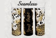 Floral Cheetah Gold Marble 20 oz sublimation design tumbler Product Image 1