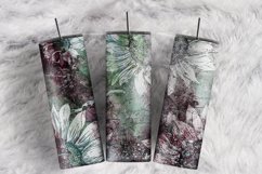 Gray Maroon Watercolor Floral Alcohol Ink 20 oz tumbler wrap Product Image 1