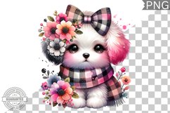 Dog With Flowers Sublimation - Clipart PNG Design Product Image 1