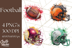 Football Clipart PNG with Team Color Paint Splash Design Product Image 1