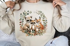 Watercolor Boho Woodland Animals Clipart PNG Product Image 1