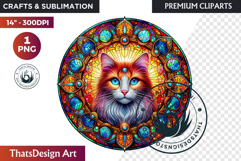 Autumn Stained Glass PNG, Fall Thanksgiving Pumpkin clipart Product Image 1