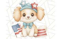 Patriotic Dogs Clipart, Cute 4th of July Puppies PNG Product Image 2