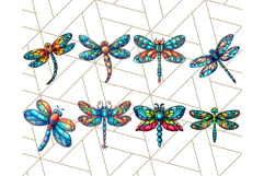 Stained Glass Dragonfly PNG Clipart, Bright Insects Clip Art Product Image 5