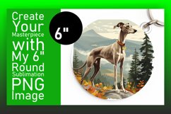 Cute Canine Adventure Circle Design Sublimation Keychain Product Image 1