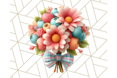 Pastel Flower Bouquet PNG Clipart, Elegant Floral Art Product Image 5