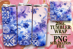 Cheerful escapes 20oz tumbler wrap, Watercolor Pattern Product Image 1
