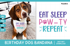 Cute Birthday Dog Bandana Quote SVG | Eat Sleep Pawty Product Image 1