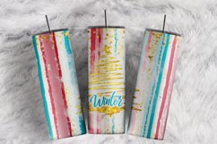 Winter Snowflakes Pastel Serape Gold Foil 20 oz tumbler wrap Product Image 1