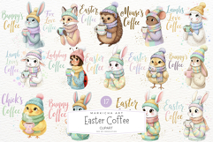 Easter Animals Love Coffee Clipart Product Image 1