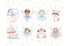 Pastel Blue Fairy Garden Clipart, Enchanted Cottagecore Png Product Image 5