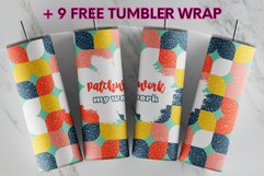 Patchwork My Work Rainbow Geometric Bleach 20oz tumbler wrap Product Image 1