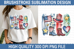 4th of July Brushstroke Sublimation - Patriotic Brushstroke Product Image 1