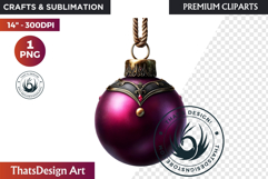Christmas Jewel Baubles Clipart | Elegant Holiday Ornaments Product Image 1