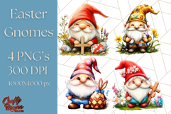 Easter Gnome PNG, Spring Bunny Clipart, Cute Digital Art Product Image 1