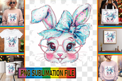 Vibrant TSHIRT Sublimation PNG, Easter Bunny Product Image 1