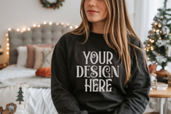 Black Gildan 18500 Sweatshirt Mockup, Unisex mockups Product Image 1