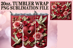 Vibrant Journeys 20oz tumbler wrap, 3D Heart Product Image 1