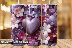 3D Valentine's Day Tumbler Design | Sublimation Wrap 20 Oz Product Image 1