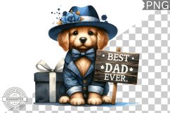 Best Dad Ever Sublimation - Father&#039;s Day Dog Clipart PNG Product Image 1