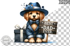 Best Dad Ever Sublimation - Father's Day Dog Clipart PNG Product Image 1