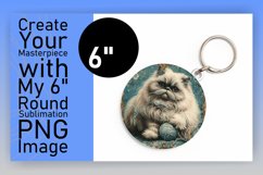 Delightful Feline Sublimation: Round &amp; Keychain Variety Product Image 1