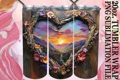 Serene Summer Tumbler Sublimation - 3D Heart Frame Product Image 1