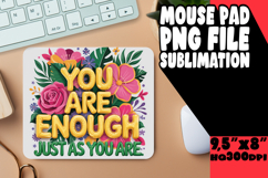 joyful MOUSE MAT Sublimation Style, Flower Quote Product Image 1