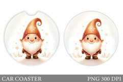Christmas Gnome Car Coaster. Christmas Car Coaster Design Product Image 1
